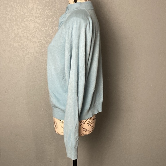 Draper’s and Damon’s Petite Chenille Quarter-zip Sweater ~ Size PXL ~ Baby Blue - Picture 3 of 7